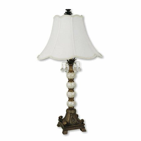 LIGHTING BUSINESS 31 Inch Table Lamp with Pearly Base - Antique Gold LI2938949